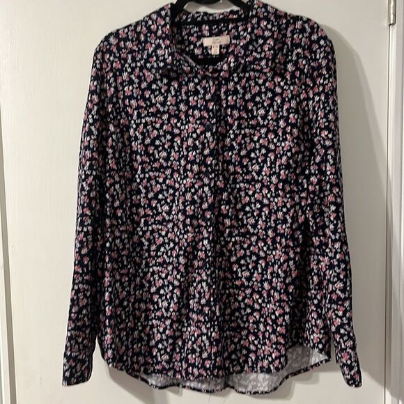 Como Vintage Floral Corduroy Button Down Shirt Shacket XL - Picture 3 of 4